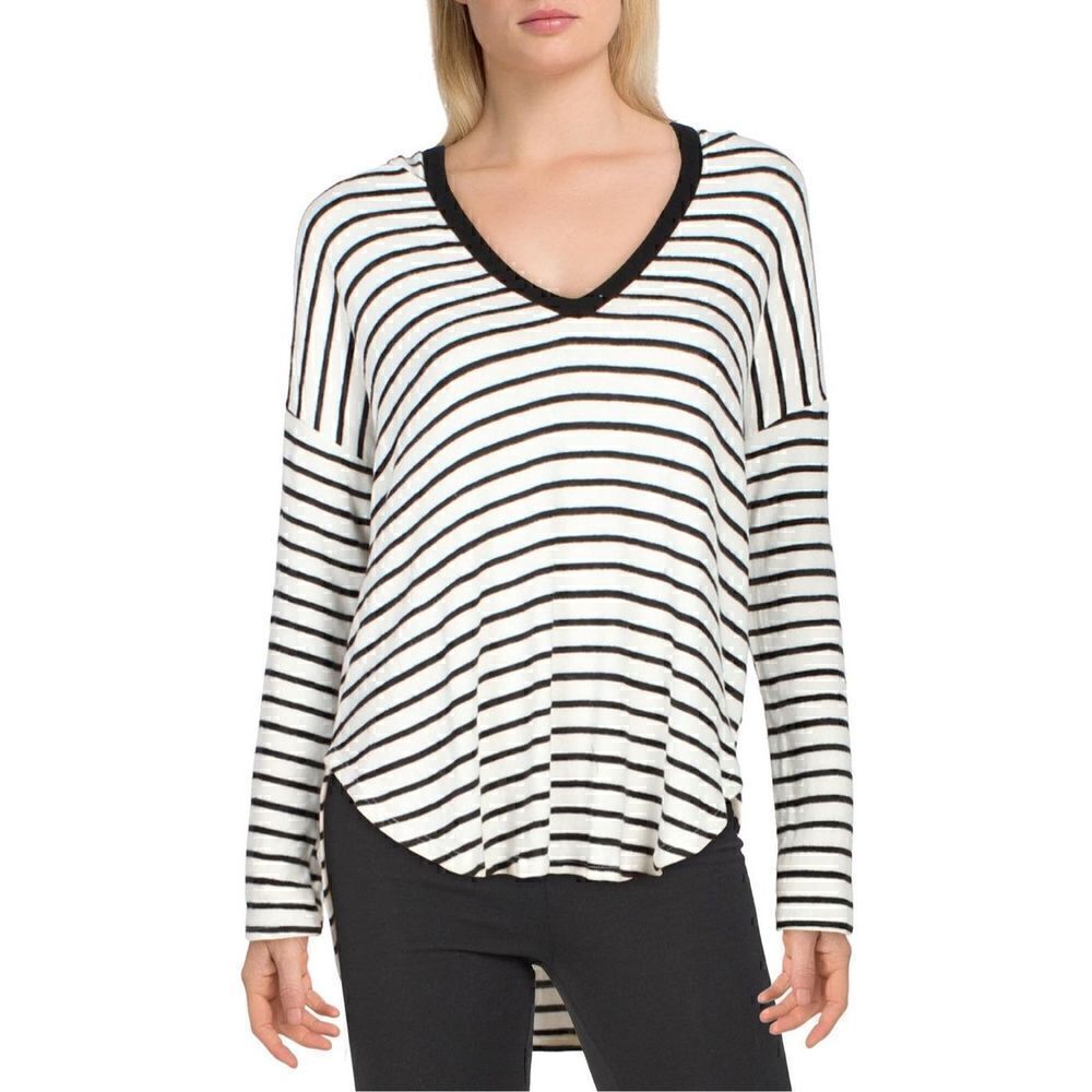 ANTHROPOLOGIE MARONIE size medium knit Hi-Low Hooded Pullover Top